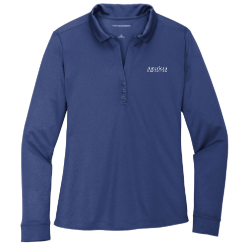 American Flags and Cutlery -  Port Authority Ladies Silk Touch Performance Long Sleeve Polo