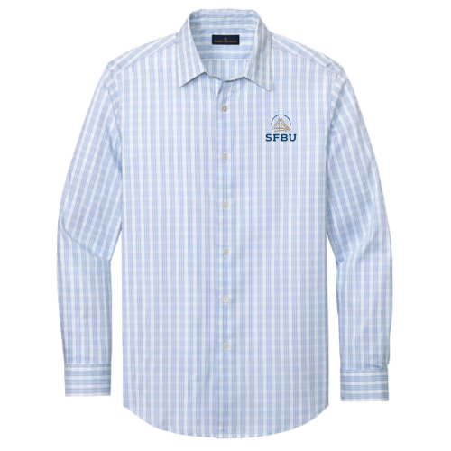 White/ Newport Blue Grid Check