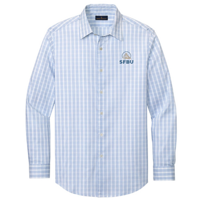 White/ Newport Blue Grid Check