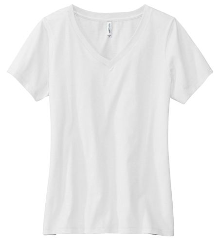 EMB Volunteer Knitwear Women's Daily V-Neck Tee USA-Made LVL45V