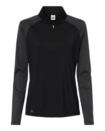 Adidas Women's Stripe Block Quarter-Zip Pullover A521