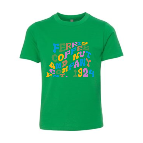 FerrisCoffee - Youth Premium Short Sleeve Crew - YOUTH - Warp Colorful