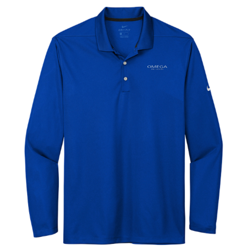 Omega Builders - Nike Men's Dri-FIT Micro Pique 2.0 Long Sleeve Polo v2
