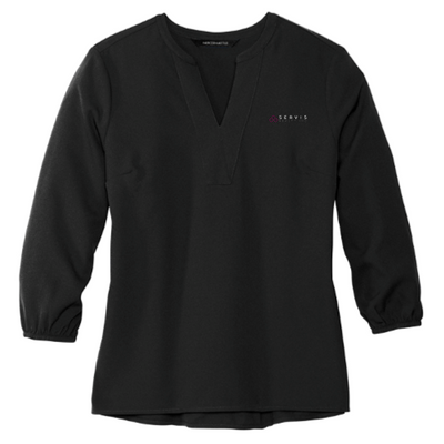 ServisRealty - MERCER+METTLE Women's Stretch Crepe 3/4-Sleeve Blouse MM2011