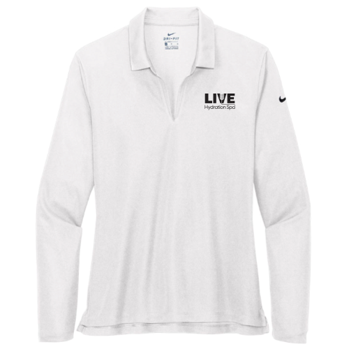 LiveHydrationSpa - Nike Ladies Dri-FIT Micro Pique Long Sleeve Polo