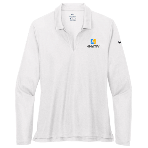 4MATIV - Nike - Ladies Dri-FIT Long Sleeve Polo - White