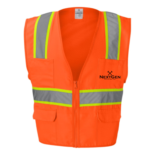 NextgenBuildingCo - Solid Front Safety Vest With Mesh Back