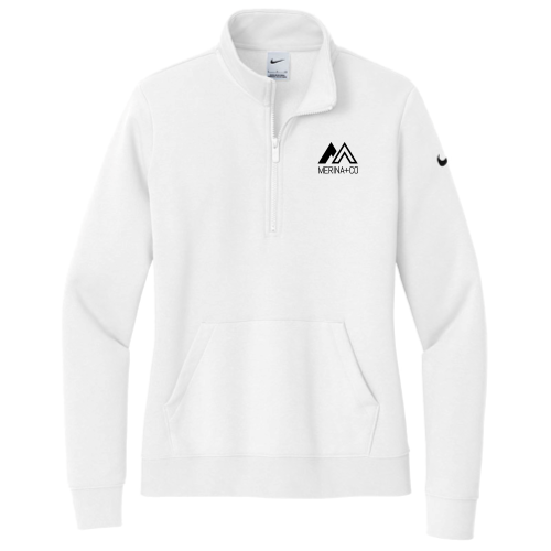 Merina+Co - Nike Ladies Club Fleece Sleeve Swoosh 1/2-Zip v1