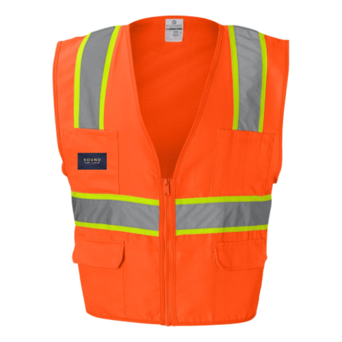 SoundPowerLighting - Solid Front Safety Vest With Mesh Back
