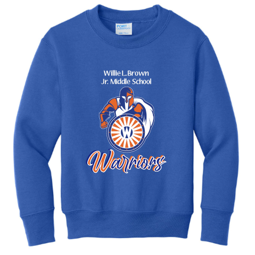 WillieBrownJr.MiddleSchool - Port & Company Youth Crewneck Sweatshirt