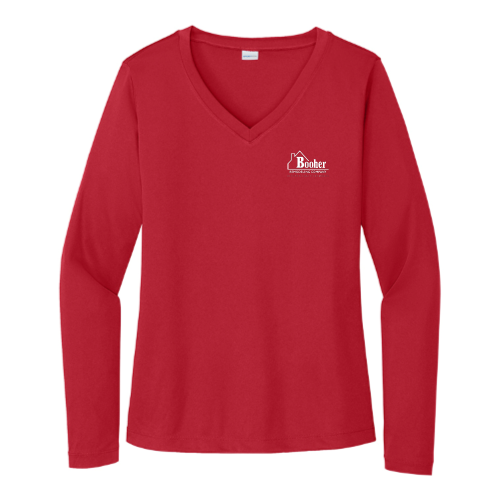 BooherRemodelingCompany - Sport Tek Ladies Long Sleeve V Neck Competitor Tee