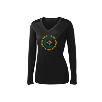 Cutler Sport Tek Ladies Long Sleeve V Neck Competitor Tee