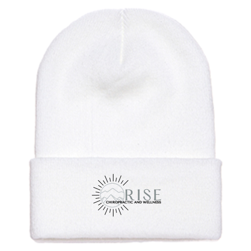 RiseChiropracticandWellness - Cuffed Knit Beanie White