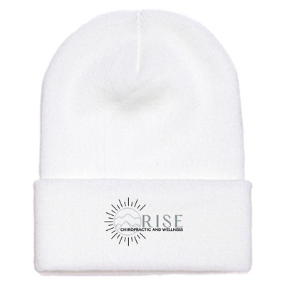 RiseChiropracticandWellness - Cuffed Knit Beanie White
