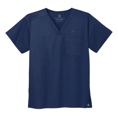 CedarValley - WonderWink Unisex WorkFlex Chest Pocket V-Neck Top v1