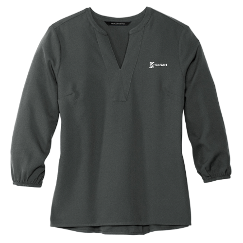 SilganPlastics - Mercer+Mettle Women's Stretch Crepe 3/4-Sleeve Blouse