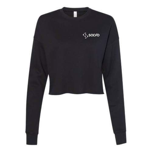 Solvo - Embroidered Ladies' Cropped Fleece Crew – Merchloop