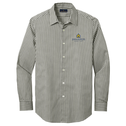 JohnsHopkins - BrooksBrothers - Men's Tech Stretch Pattern Shirt - Deep Black Check
