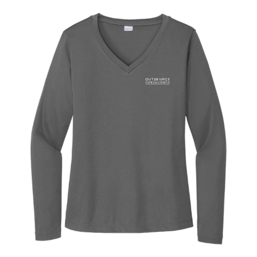 OutsourceConsultants - Sport Tek Ladies Long Sleeve V Neck Competitor Tee
