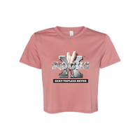 X Rocks Ladies Flowy Cropped T Shirt