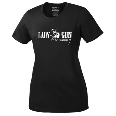 ShotGunLawEnforcementMC - Port & Company Ladies Essential Performance Tee V2 "Lady Gun"