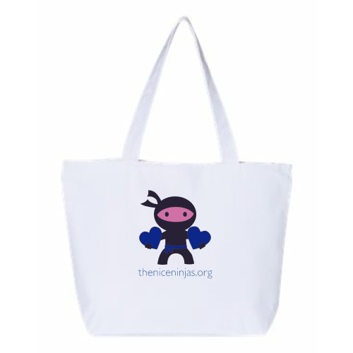 NiceNinjasMerch - 24.5L Canvas Zippered Tote
