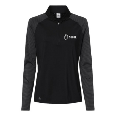 Sigil - Adidas Women's Stripe Block Quarter-Zip Pullover