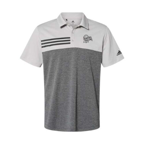Nebraska State Fair - Adidas Men's Heathered 3-Stripes ColorBlocked Polo