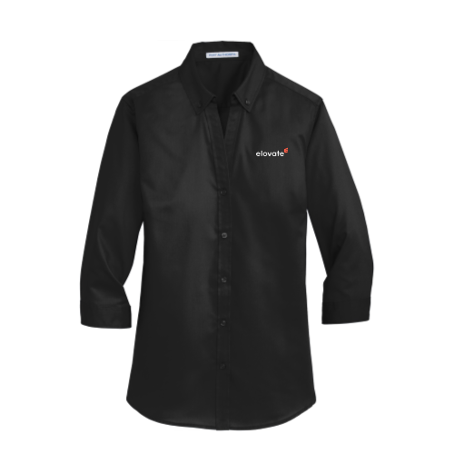 Elovate - Port Authority Ladies 3/4-Sleeve SuperPro Twill Shirt v2