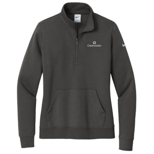 Clearwater Security - Nike Ladies Club Fleece Sleeve Swoosh 1/2-Zip v2