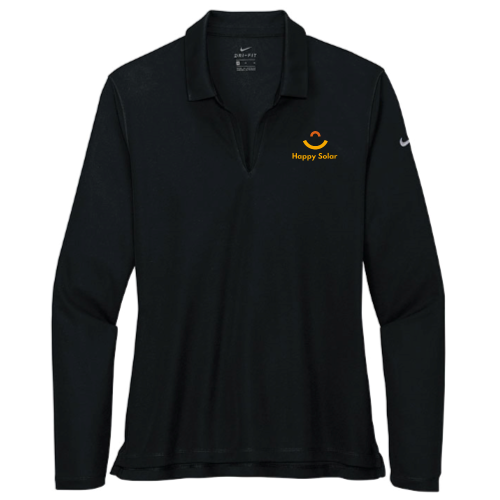 Happy Solar - Nike Ladies Dri-FIT Long Sleeve Polo