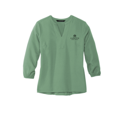 CCGS - MERCER+METTLE Women's Stretch Crepe 3/4-Sleeve Blouse v1