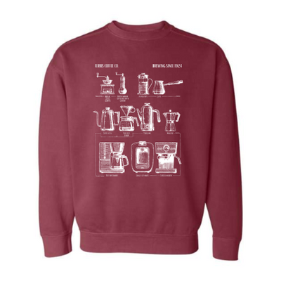 FerrisCoffee - Pigment-Dyed Crewneck Sweatshirt - Brewing Since Crewneck Sweatshirt