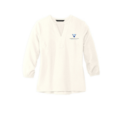 VeracityCapital - MERCER+METTLE Women's Stretch Crepe 3/4-Sleeve Blouse MM2011