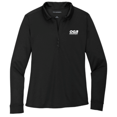 OGA - Port Authority Ladies Silk Touch Performance Long Sleeve Polo - v2