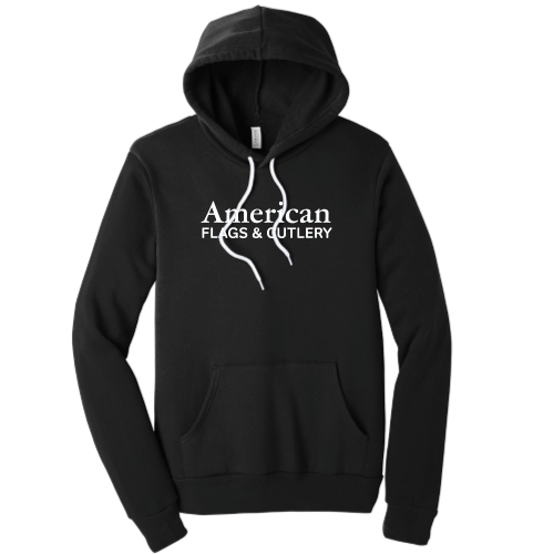 American Flags and Cutlery -  PRINTED Unisex Poly/Cotton Hooded Pullover Sweatshirt