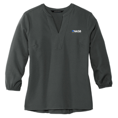 MERCER+METTLE Women's Stretch Crepe 3/4-Sleeve Blouse v1