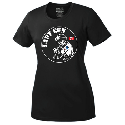 ShotGunLawEnforcementMC - Port & Company Ladies Essential Performance Tee V1 "Lady Gun"