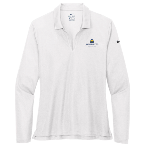 JohnsHopkins - Nike - Ladies Dri-FIT Long Sleeve Polo - White