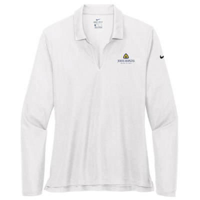 JohnsHopkins - Nike - Ladies Dri-FIT Long Sleeve Polo - White