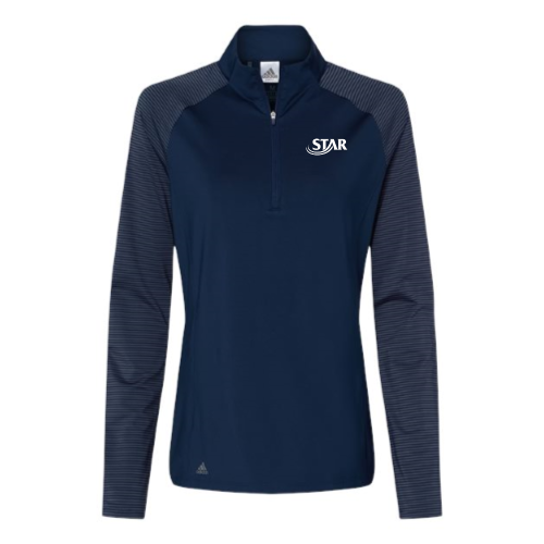 StarAutismSupport- Women's Stripe Block Quarter-Zip Pullover