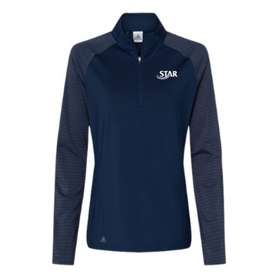 StarAutismSupport- Women's Stripe Block Quarter-Zip Pullover