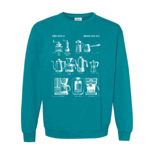 FerrisCoffee - Pigment-Dyed Crewneck Sweatshirt - Brewing Since Crewneck Sweatshirt