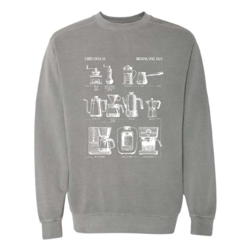 FerrisCoffee - Pigment-Dyed Crewneck Sweatshirt - Brewing Since Crewneck Sweatshirt