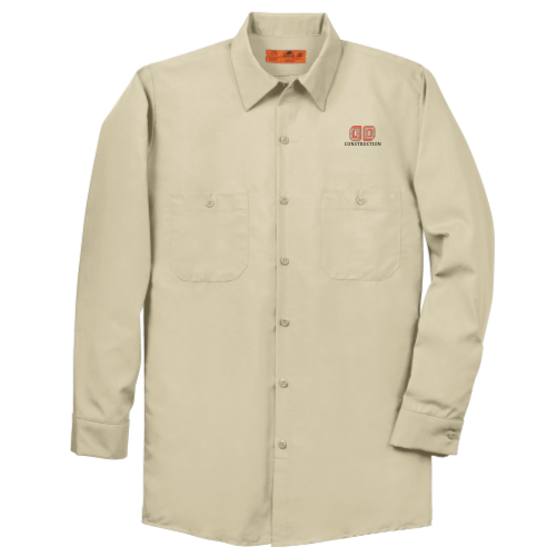 DDConstruction - Red Kap Long Size, Long Sleeve Industrial Work Shirt Light Tan