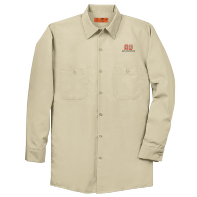 DDConstruction - Red Kap Long Size, Long Sleeve Industrial Work Shirt Light Tan