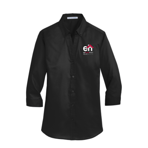 EdHuckTeam - Black Port Authority - Ladies Three-Quarter Sleeve Shirt