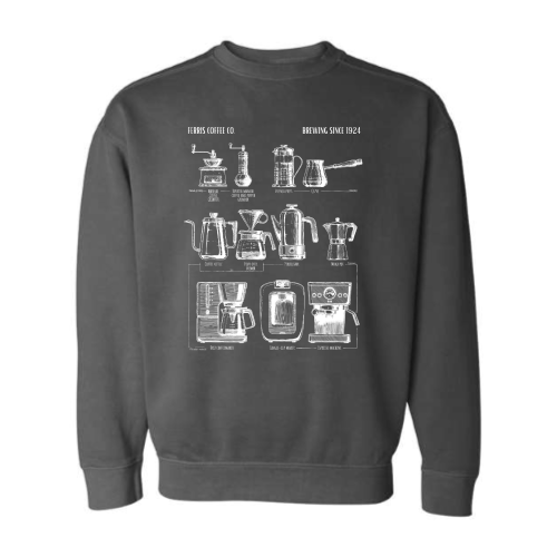 FerrisCoffee - Pigment-Dyed Crewneck Sweatshirt - Brewing Since Crewneck Sweatshirt