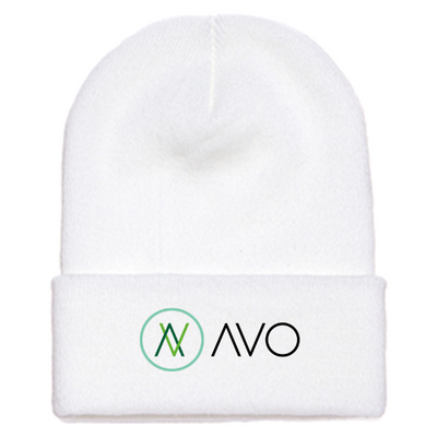 AvoInc - Adult Cuffed Knit Beanie v1 White