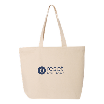 ResetBrainandBody - 24.5L Canvas Zippered Tote v1